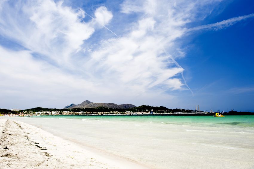 White sand beach in Mallorca.